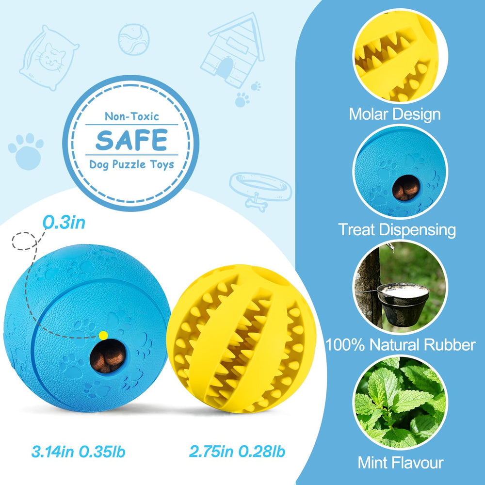 HIPPIH – balle jaune puzzle chien, favorise l'amusement lent et protège les dents.
