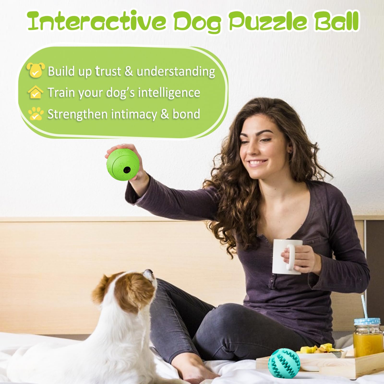 HIPPIH boule jeu interaction chien bleu, favorise interaction et activité