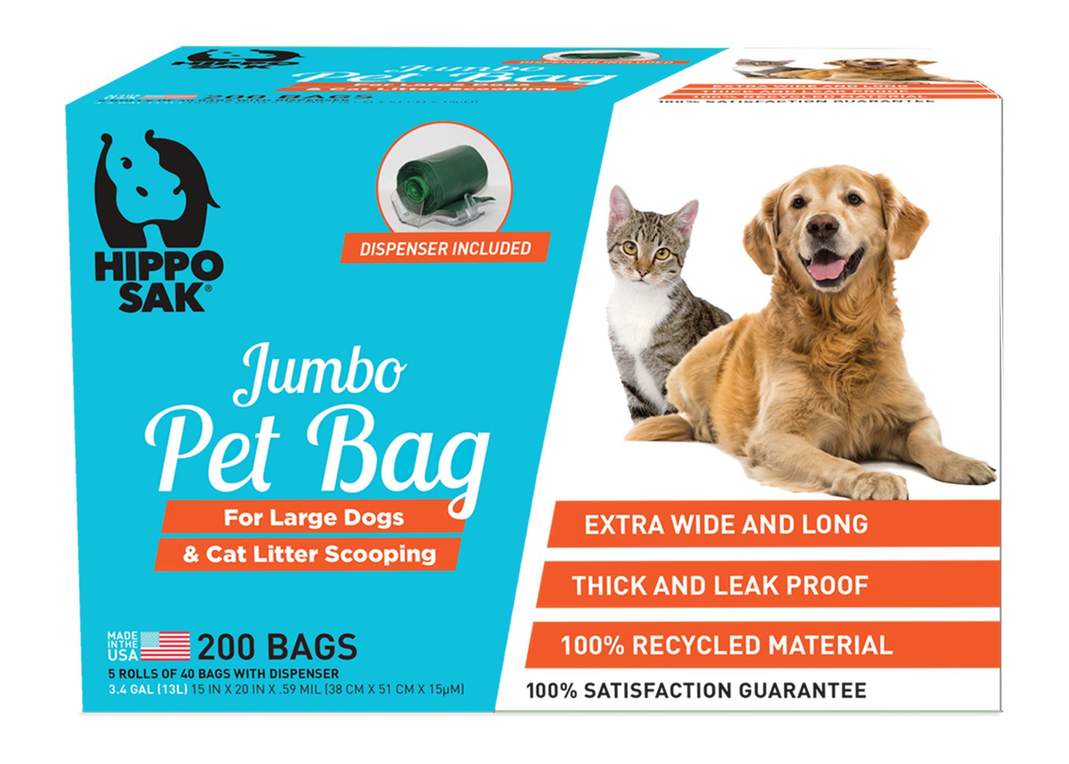 Hippo Sak sac poubelle chien extra long, pratique pour grands chiens et grosses quantités.