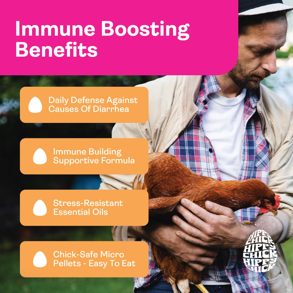 Hippy Chick Immuni-Guard – prébiotiques favorisant la digestion des poulets.