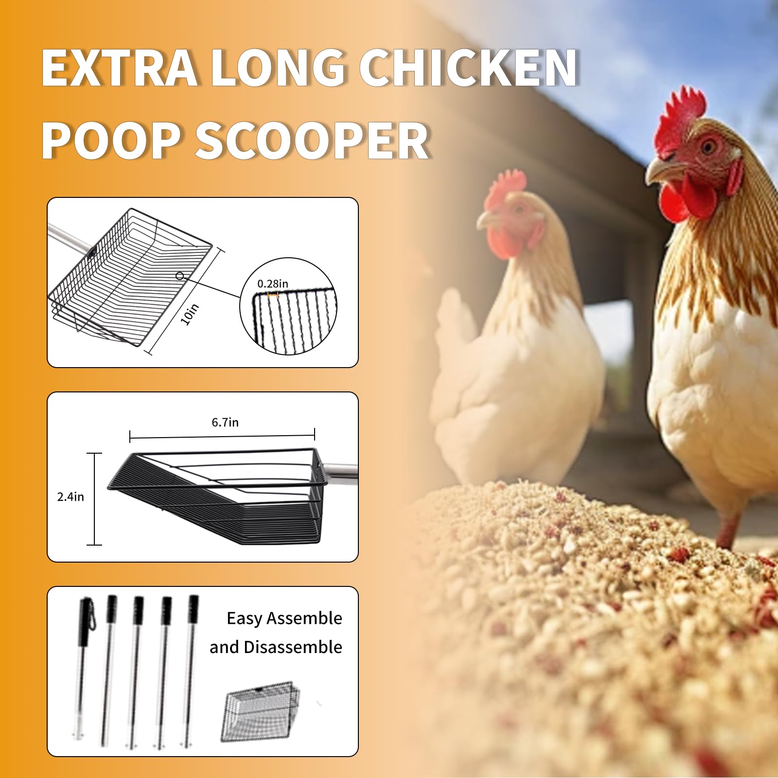 HitTopss pelle crottes 10 pouces avec surface antiadhésive pour un nettoyage rapide.