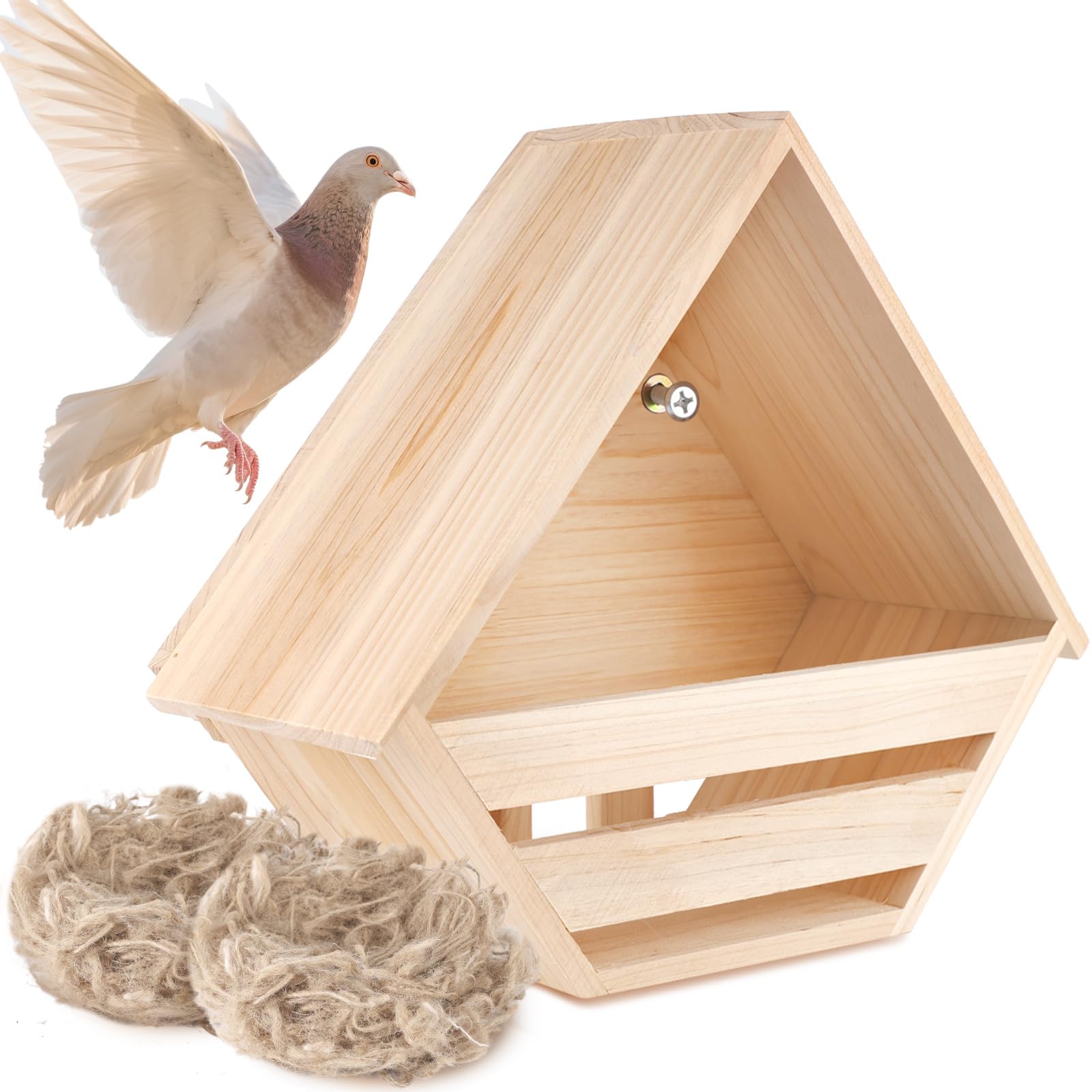HIYZI boîte-nid colombe en bois naturel pour extérieur durable.