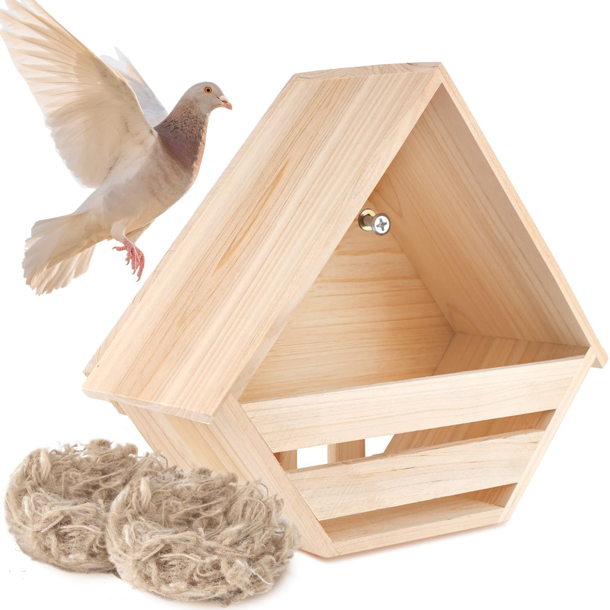 HIYZI boîte-nid colombe en bois naturel pour extérieur durable.