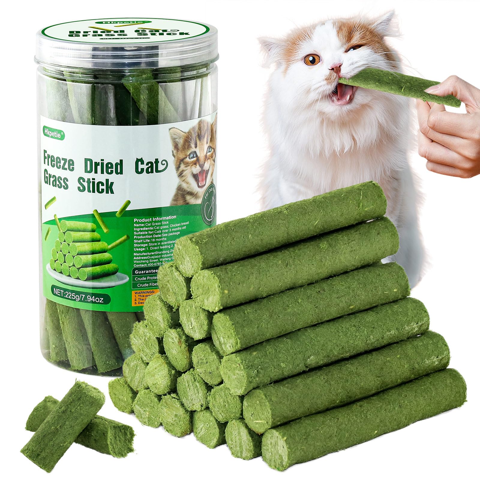 Hkpetie bâton dentition en herbe pour chats, stimule la mastication et le nettoyage dentaire.