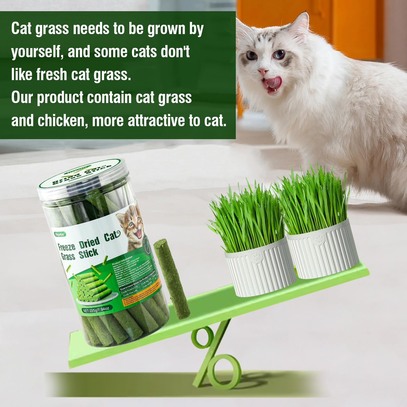 Hkpetie snack naturel pour chats, peut aider à attirer l'appétit des chats difficiles.