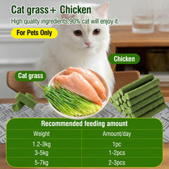 Hkpetie snack chat herbe fraîche, récompense naturelle et appétissante.