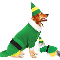 Hladce costume elfique Noël pour chien vert 5XL, parfait pour balades hivernales.