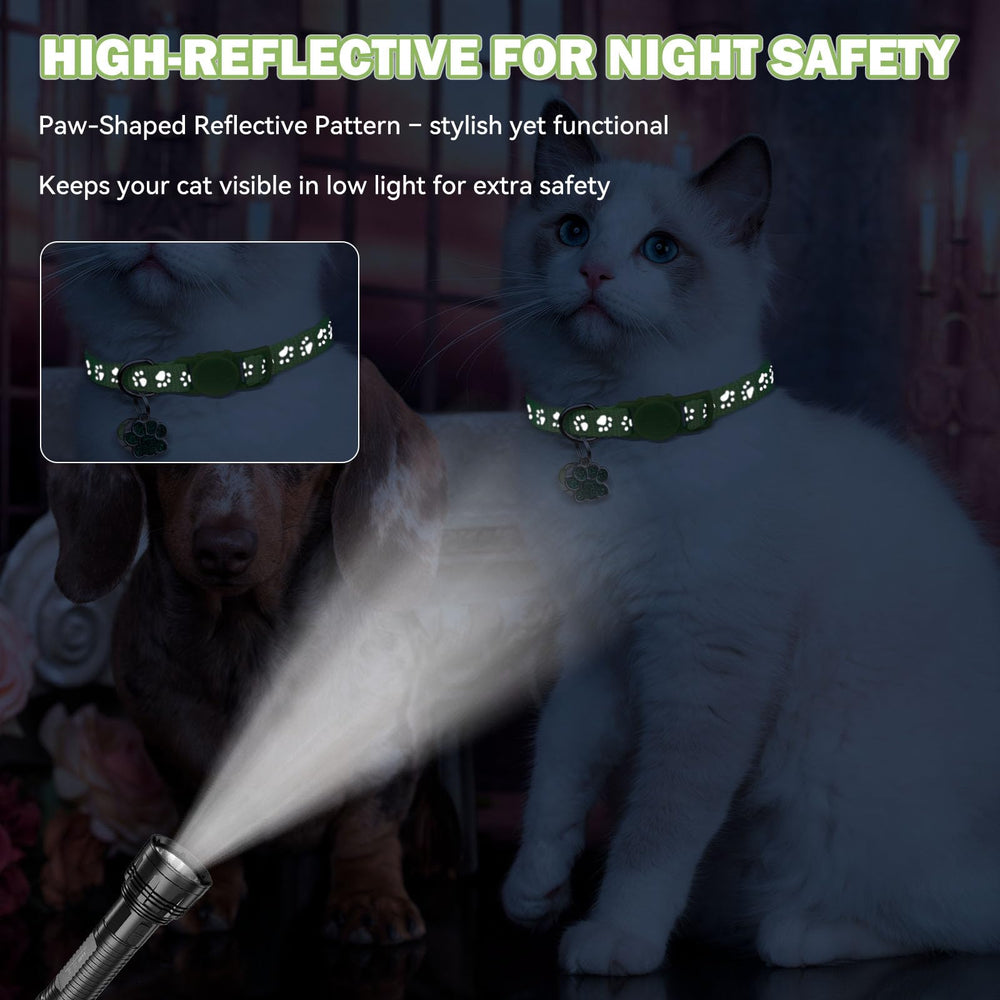 HLJ Collier chat patte réfléchissante, visibilité nocturne améliorée pour votre animal.