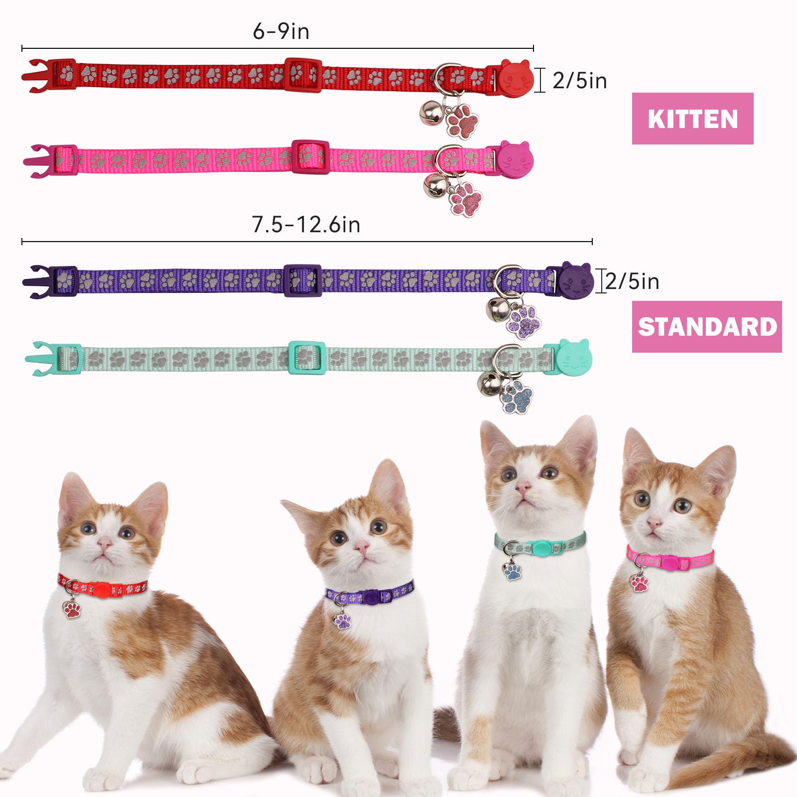 HLJ collier chat pendentif patte accessoire mignon pour l'identification