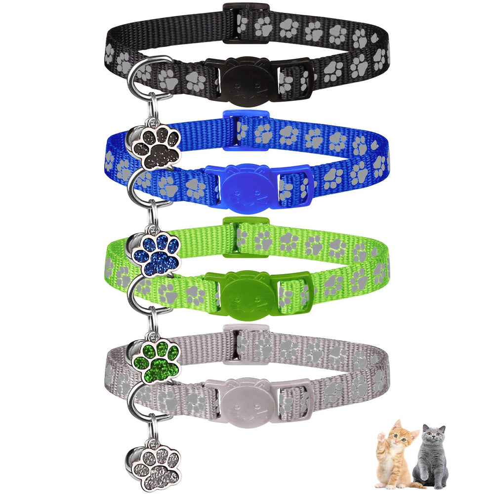 HLJ Collier chat sécurité avec ouverture rapide, ensemble pratique pour plusieurs chats.