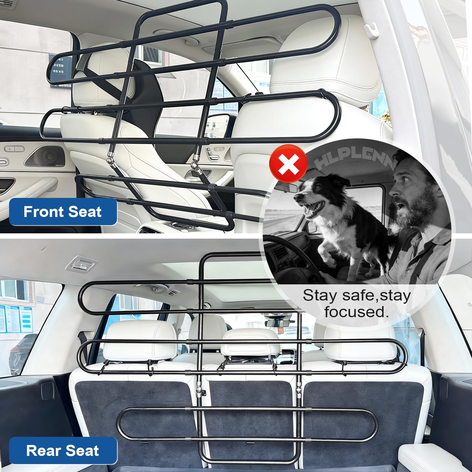 Installation sans outils avec Hlplenn, barrière chien auto rapidement prête à l'emploi.