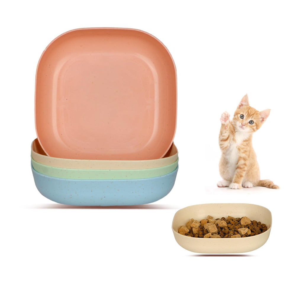 Bol chat HMDZMR 6pouces peu profond, favorise un repas sans contact moustaches.
