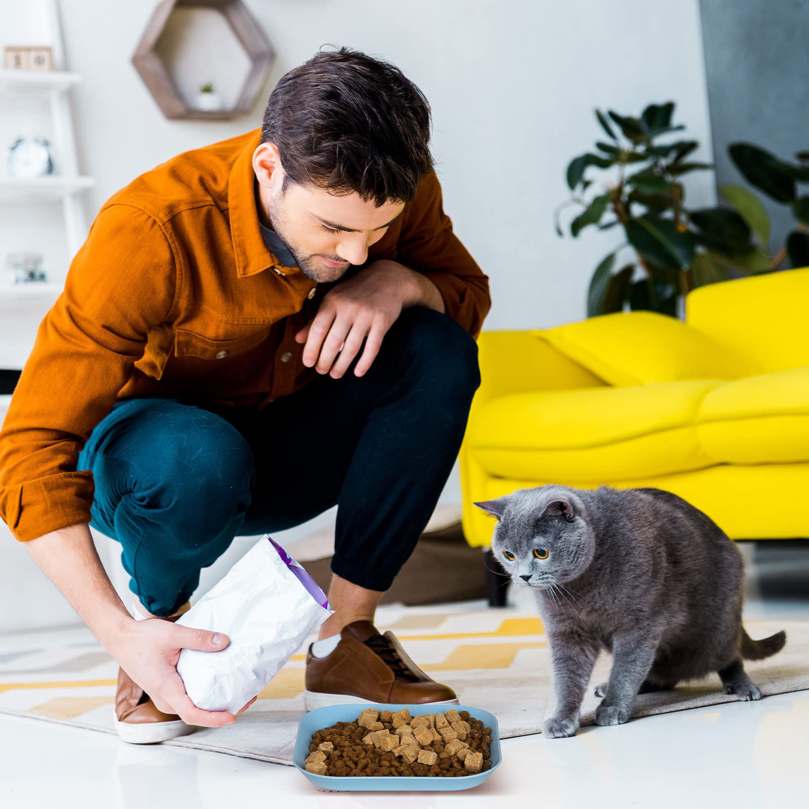 HMDZMR bol chat en paille, résistant et facile à nettoyer