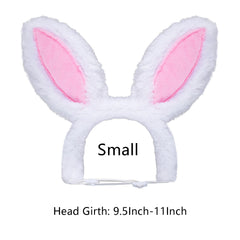 Bandeau oreilles lapin Hmxpls sur chat rose petit, look festif.