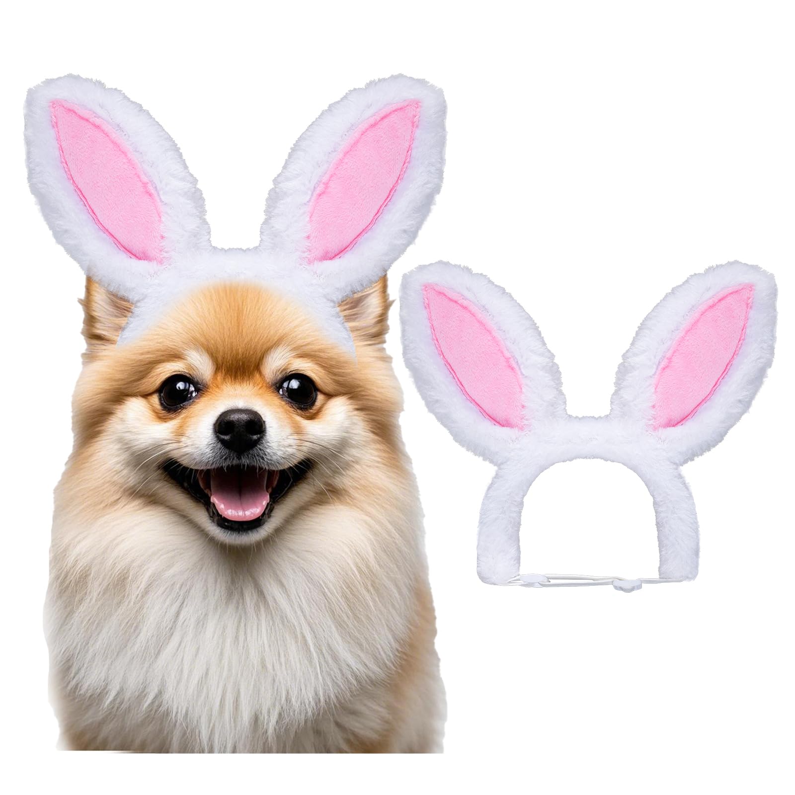 Bandeau oreilles lapin Hmxpls sur chien rose petit, confort quotidien.