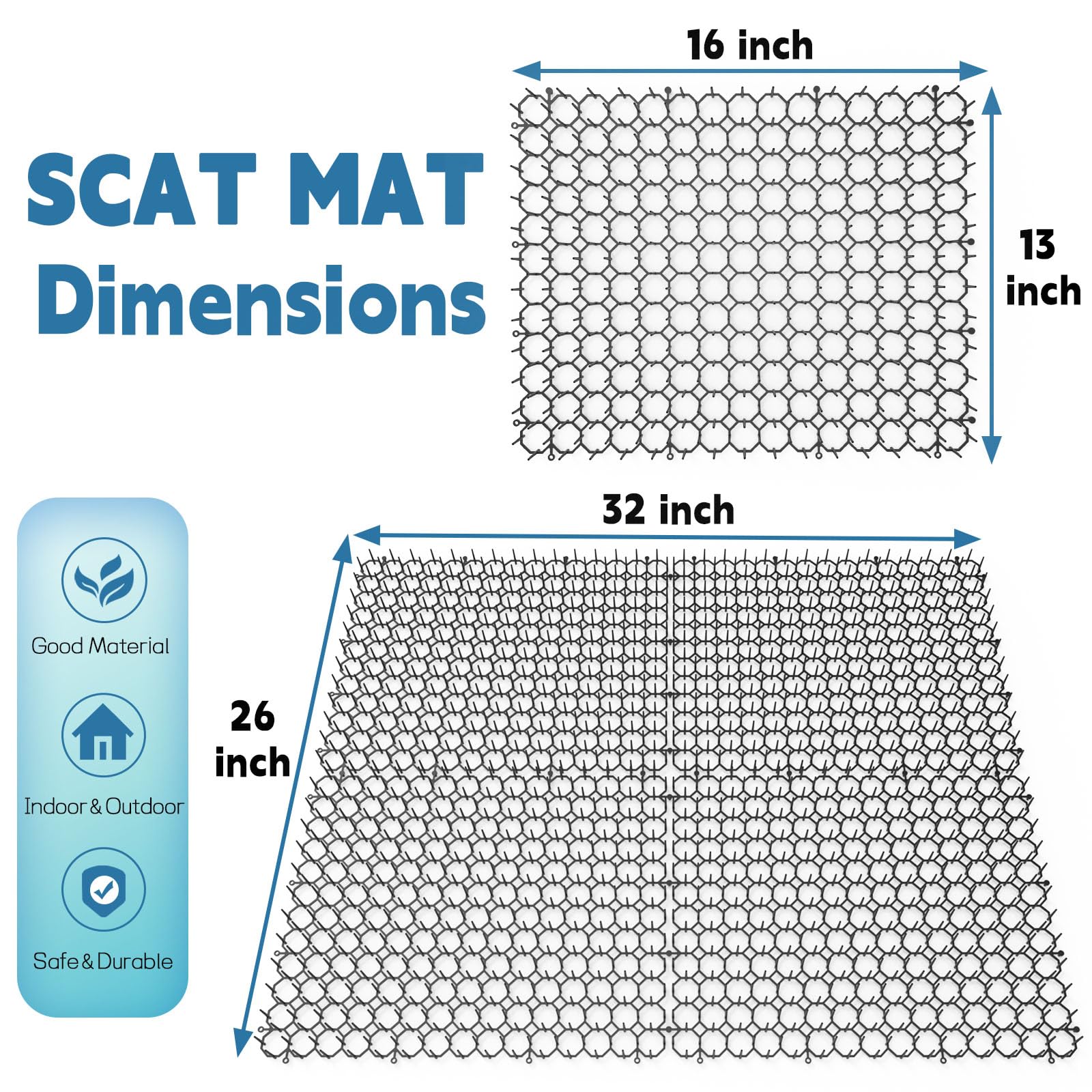 Kit Hmyomina de 10 tapis pointes, couverture flexible pour espace extérieur.