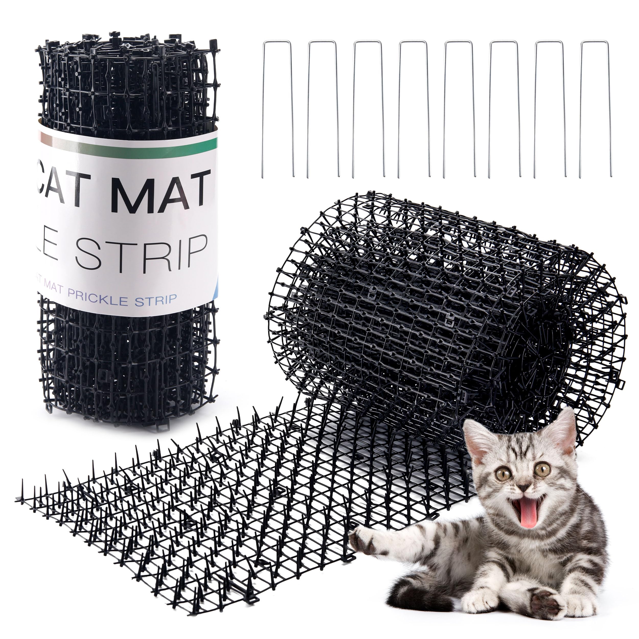 Tapis anti-chat Hmyomina avec piques dans le jardin protégeant massifs et gazon