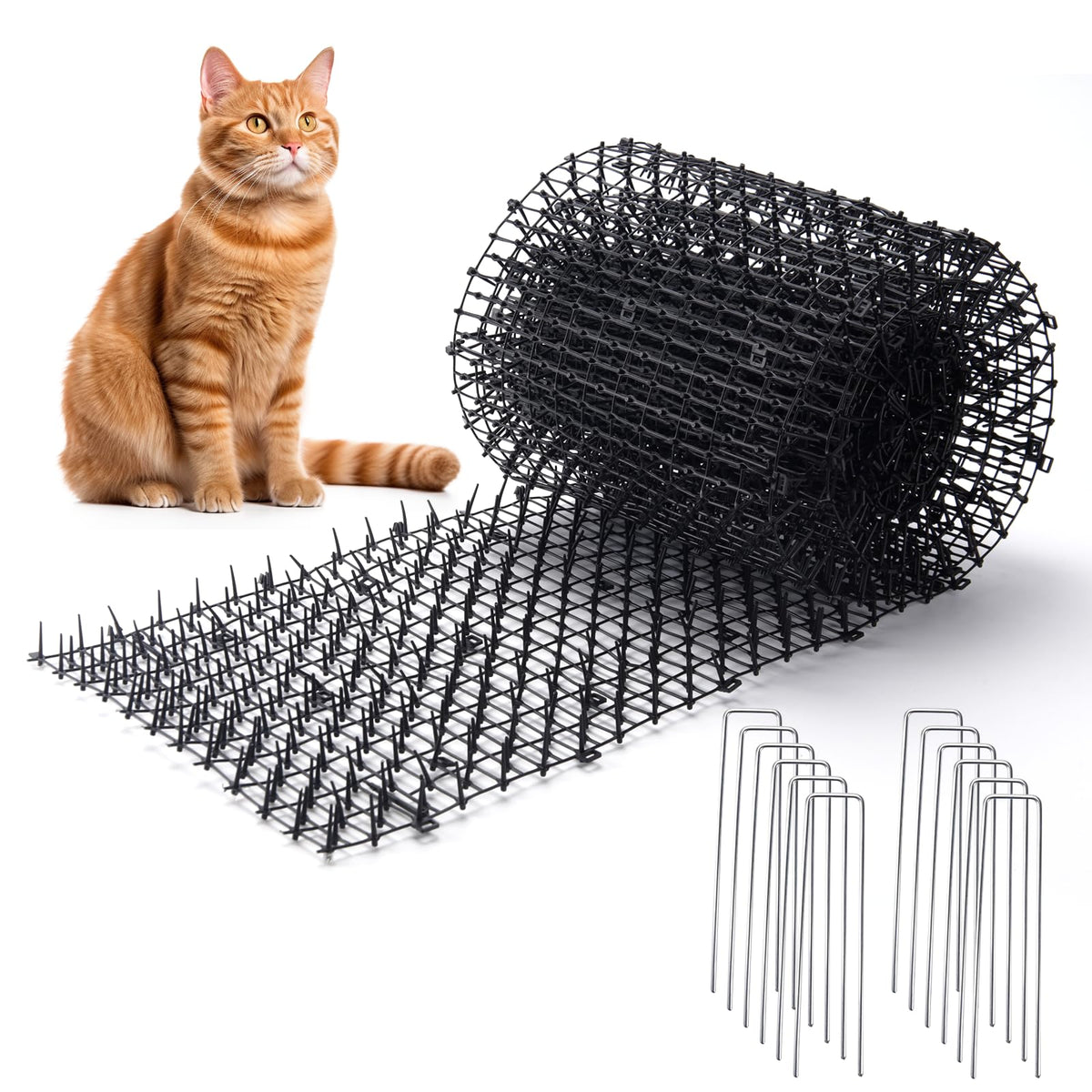 Tapis anti-chats Hmyomina 13 ft avec pointes, dissuasion efficace et sans blessure.