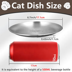 Assiette chat inox HNeekyr avec tampon anti-glisse pour repas plus stables