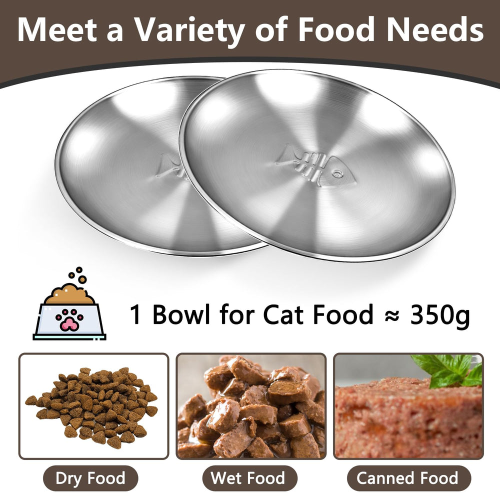 Ensemble 4 assiettes chat inox HNeekyr, rangement pratique