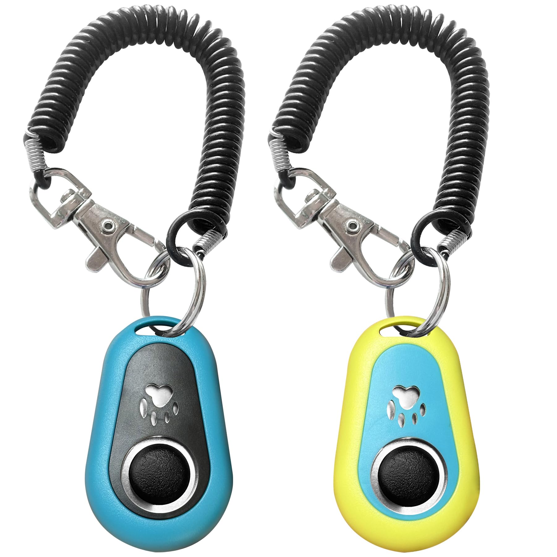 Clicker HoAoOo pour animaux bleu, bouton grand pour un entraînement facile.