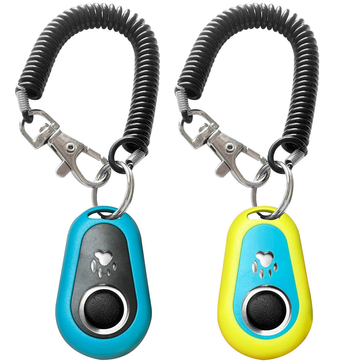 Clicker HoAoOo pour animaux bleu, bouton grand pour un entraînement facile.