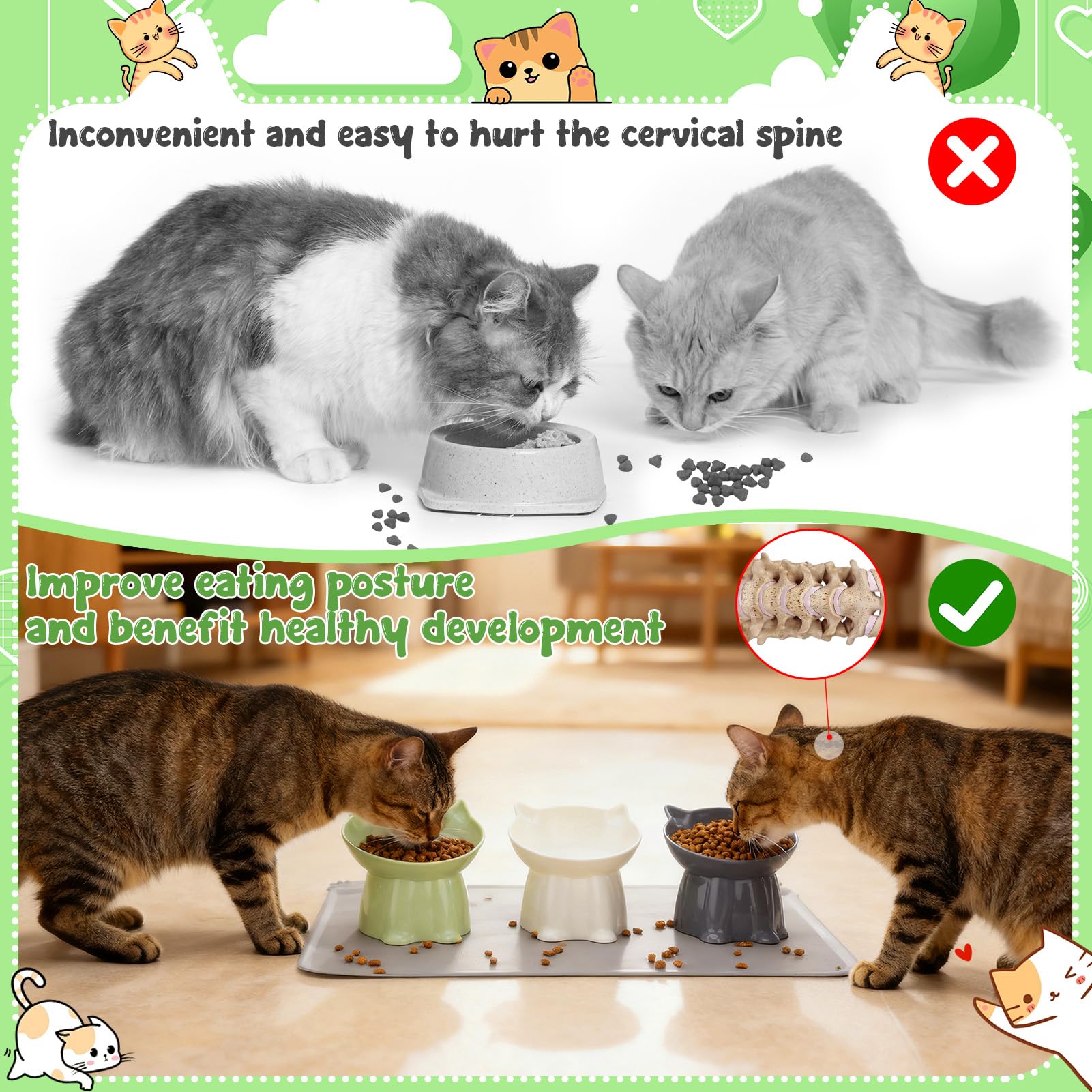 Hoemwarm bol-chat elevé 15 degres gris, repas plus naturel et stable