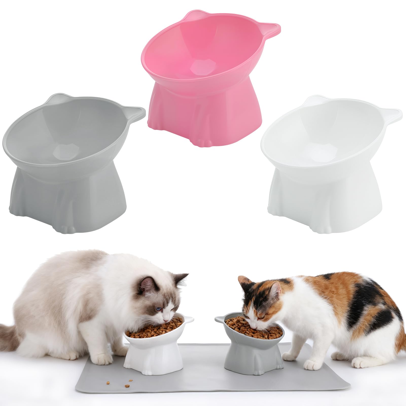 Hoemwarm bol-chat-eleves-15-degres: bol surélevé favorisant une posture naturelle lors des repas