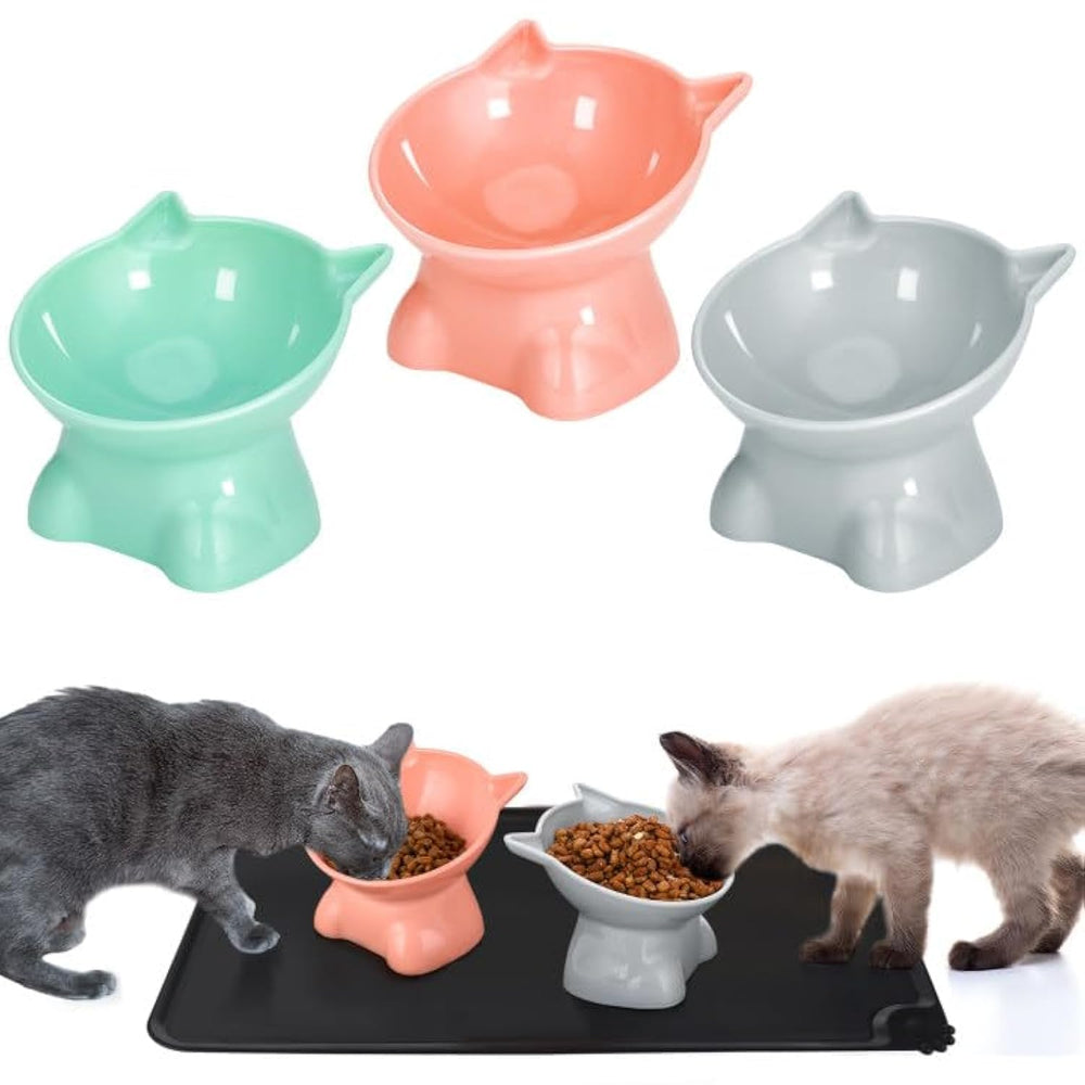 Hoemwarm ensemble de bols chat surélevés 15° pour repas plus faciles.