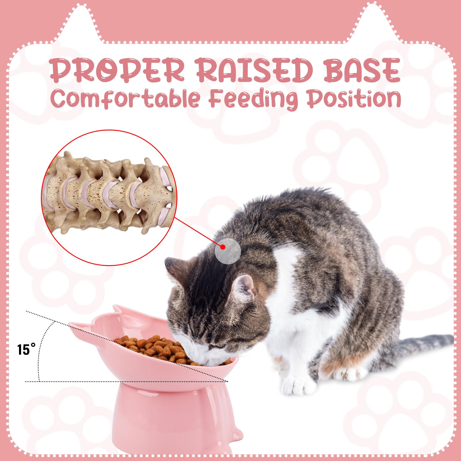 Hoemwarm gamelle élevée bleu-gris pour chat – inclinaison 15° et posture naturelle