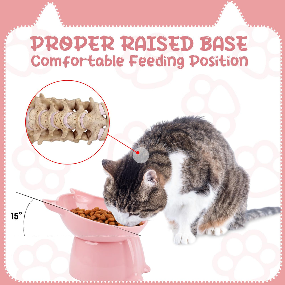 Hoemwarm gamelle élevée bleu-gris pour chat – inclinaison 15° et posture naturelle