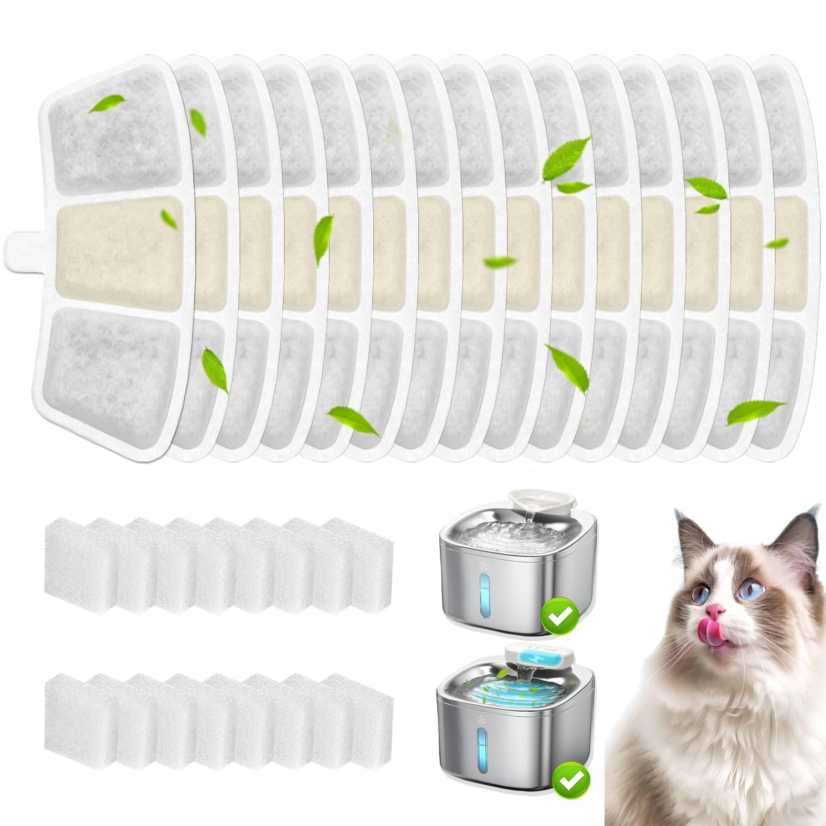 HOETEK filtre remplacement PW04 pour fontaine chat, filtration efficace et eau plus limpide.