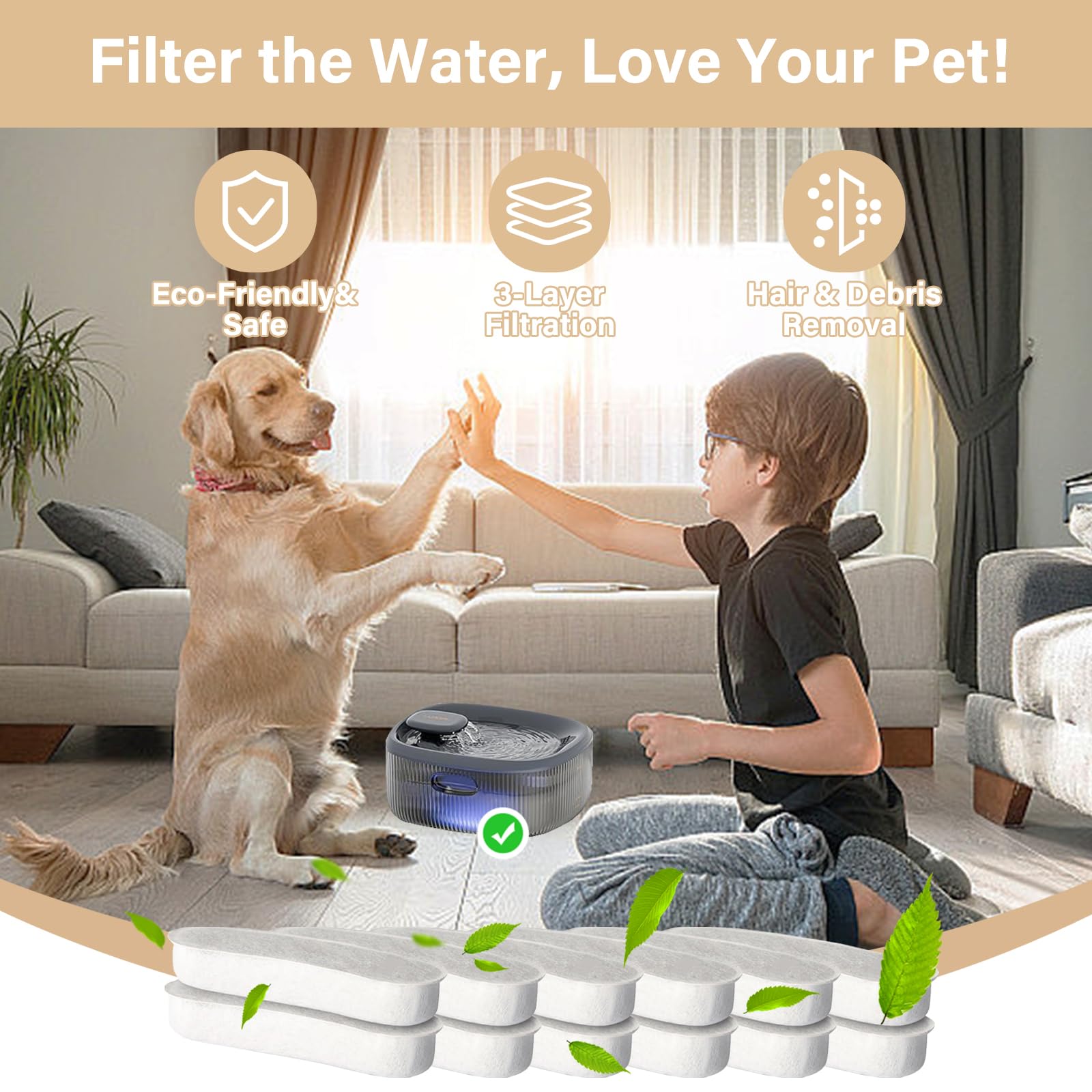 HOETEK filtre triple étages charbon actif pour filtration efficace