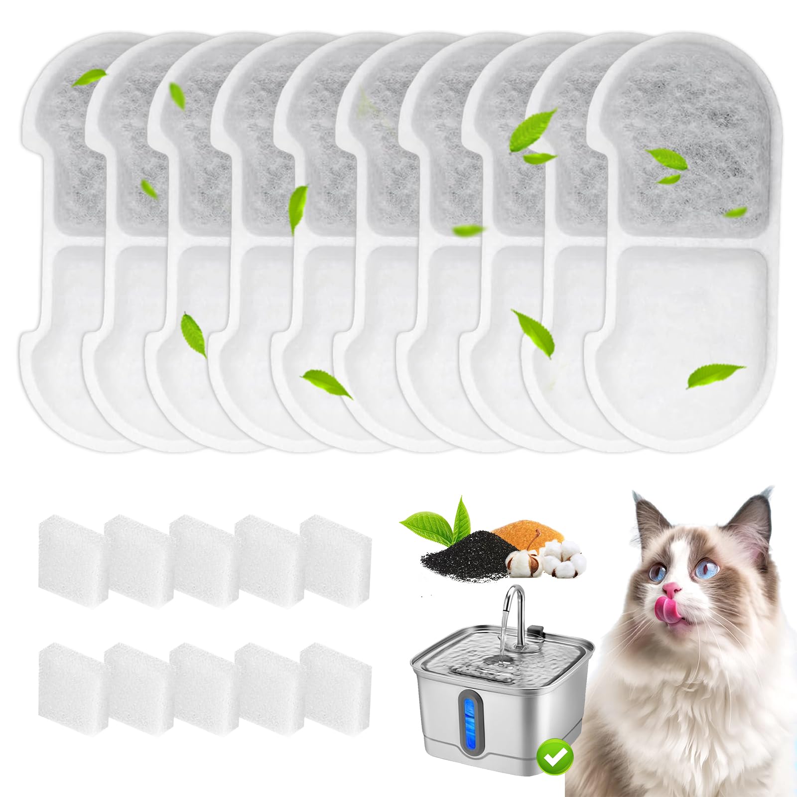 HOETEK filtre SEIRMEP 101oz – lot de 10 filtres et 10 éponges pour eau propre.