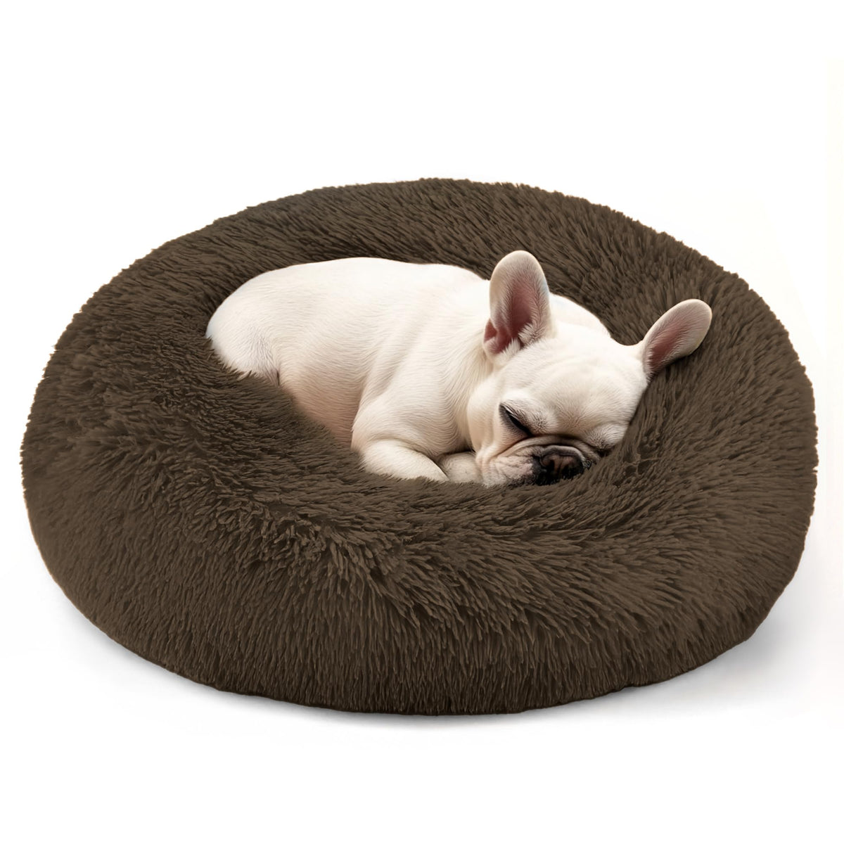 Hoewina coussin-donut confort-doux : repose idéal pour chats et chiens.