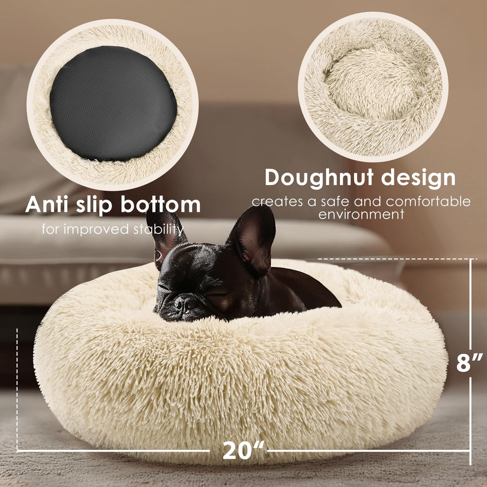 Hoewina Donut Bed dimensions 20x20 pouces adaptées pour chats et petits chiens