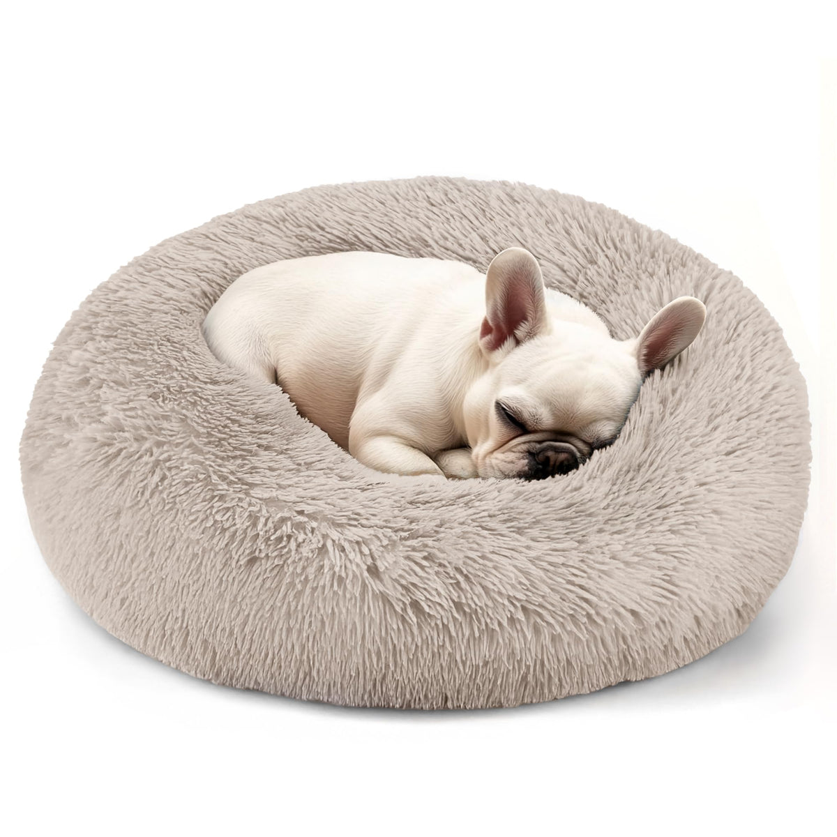 Hoewina lit rond anti-anxiete pour petit chien, confort enveloppant