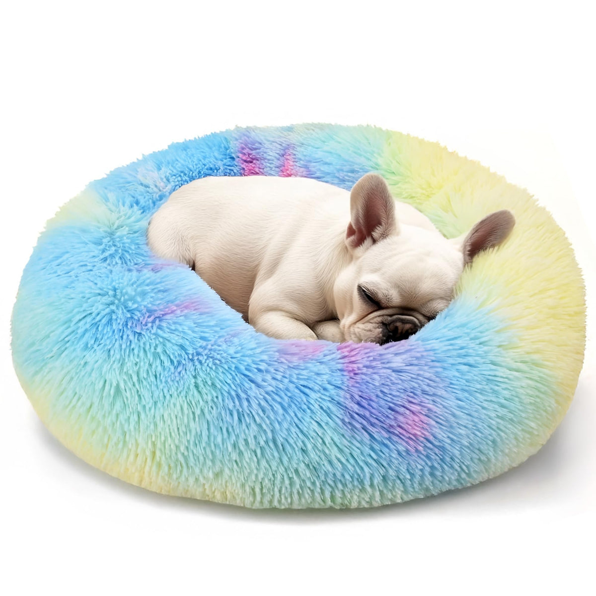 Hoewina lit rond pour chat ou chien de 20 po, repos sûr et confortable.