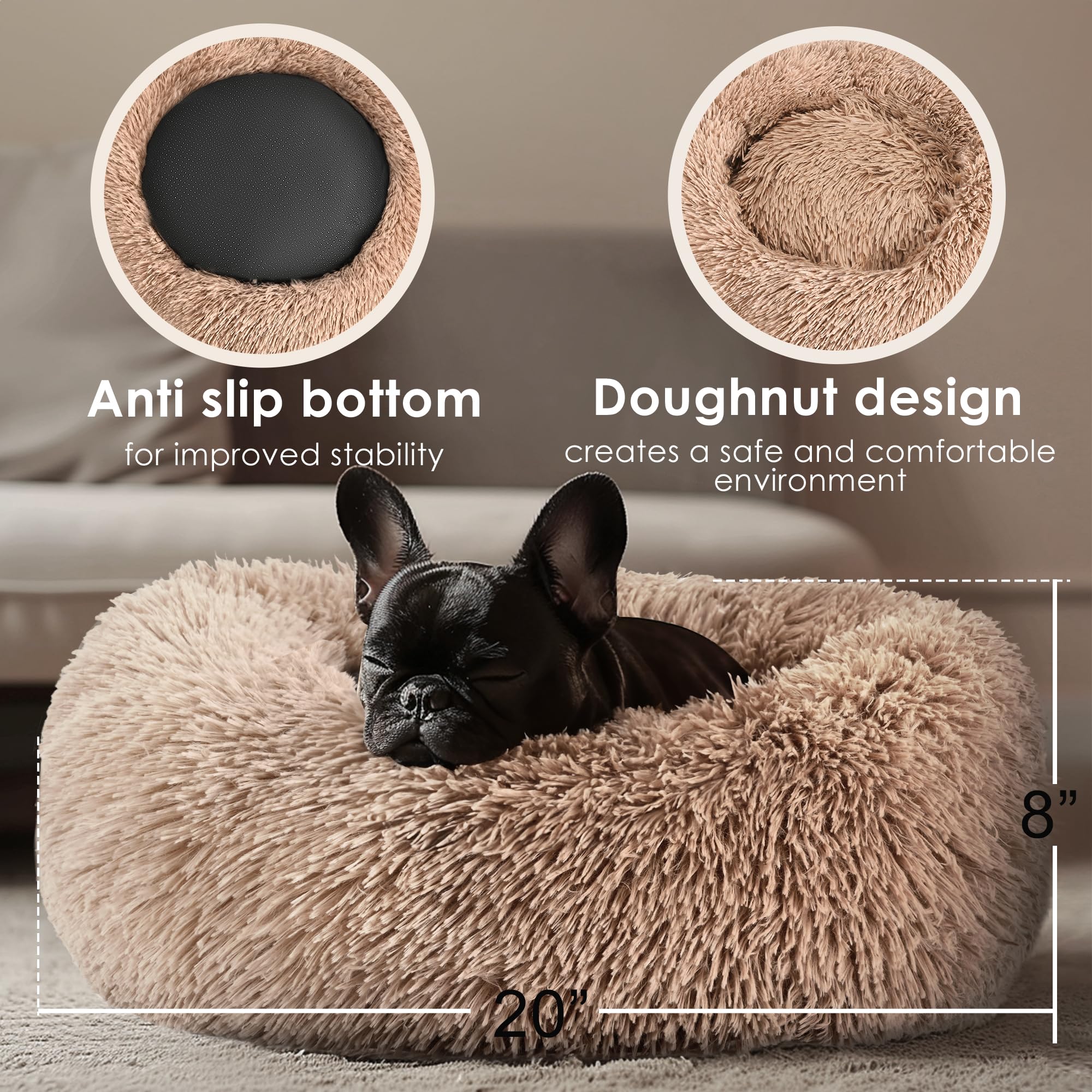 Hoewina lit-donut peluche intérieur PP coton doux.