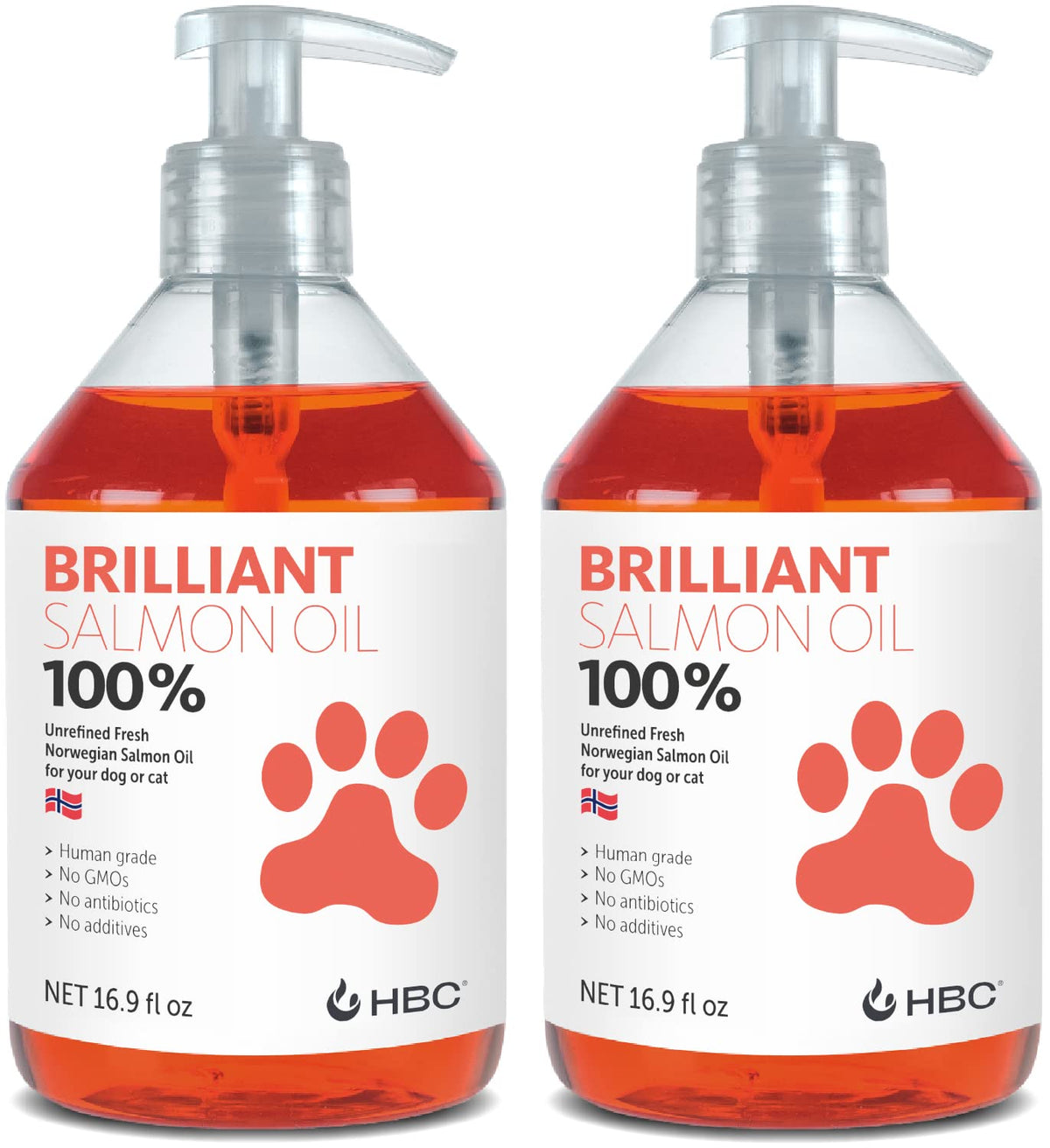 Brillant Hofseth BioCare Brilliant huile saumon, bouteille-pompe pour dosage précis.