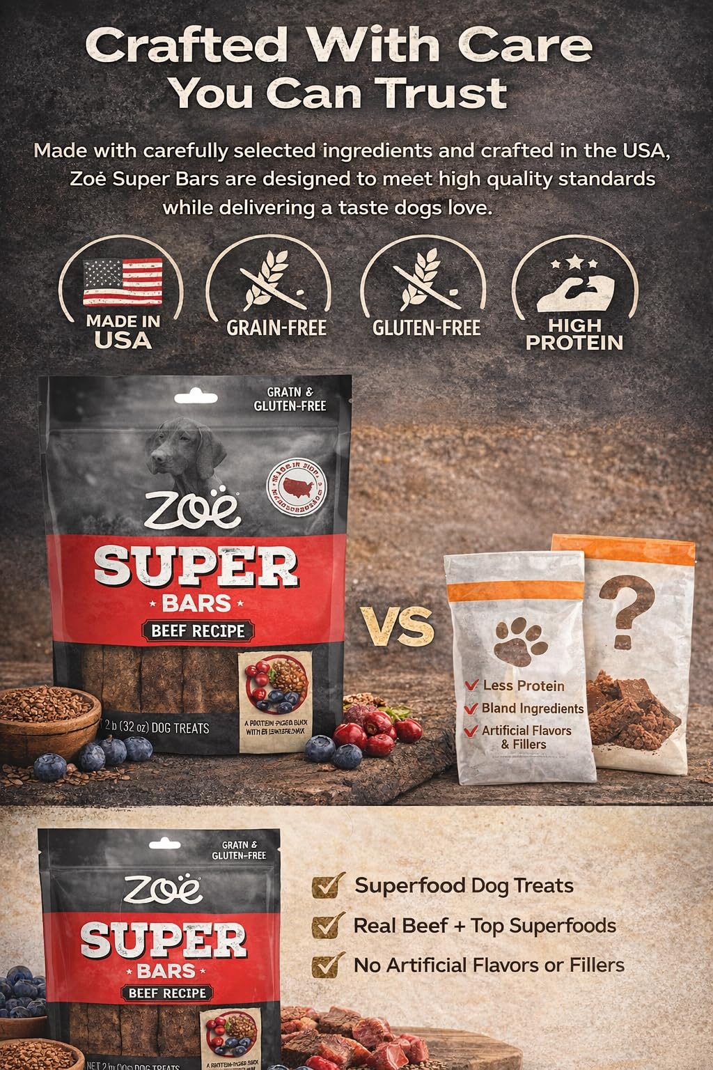 Hoiyen Zoë Super Bars sac réutilisable de 2 livres pour plusieurs chiens.