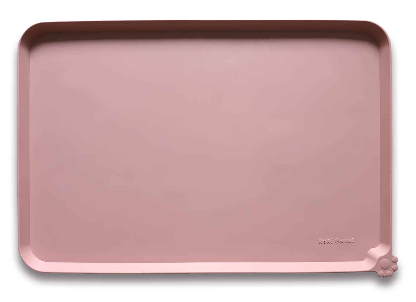Tapis d'alimentation Hoki Found rose neutre, anti-débordement pour chiens et chats.