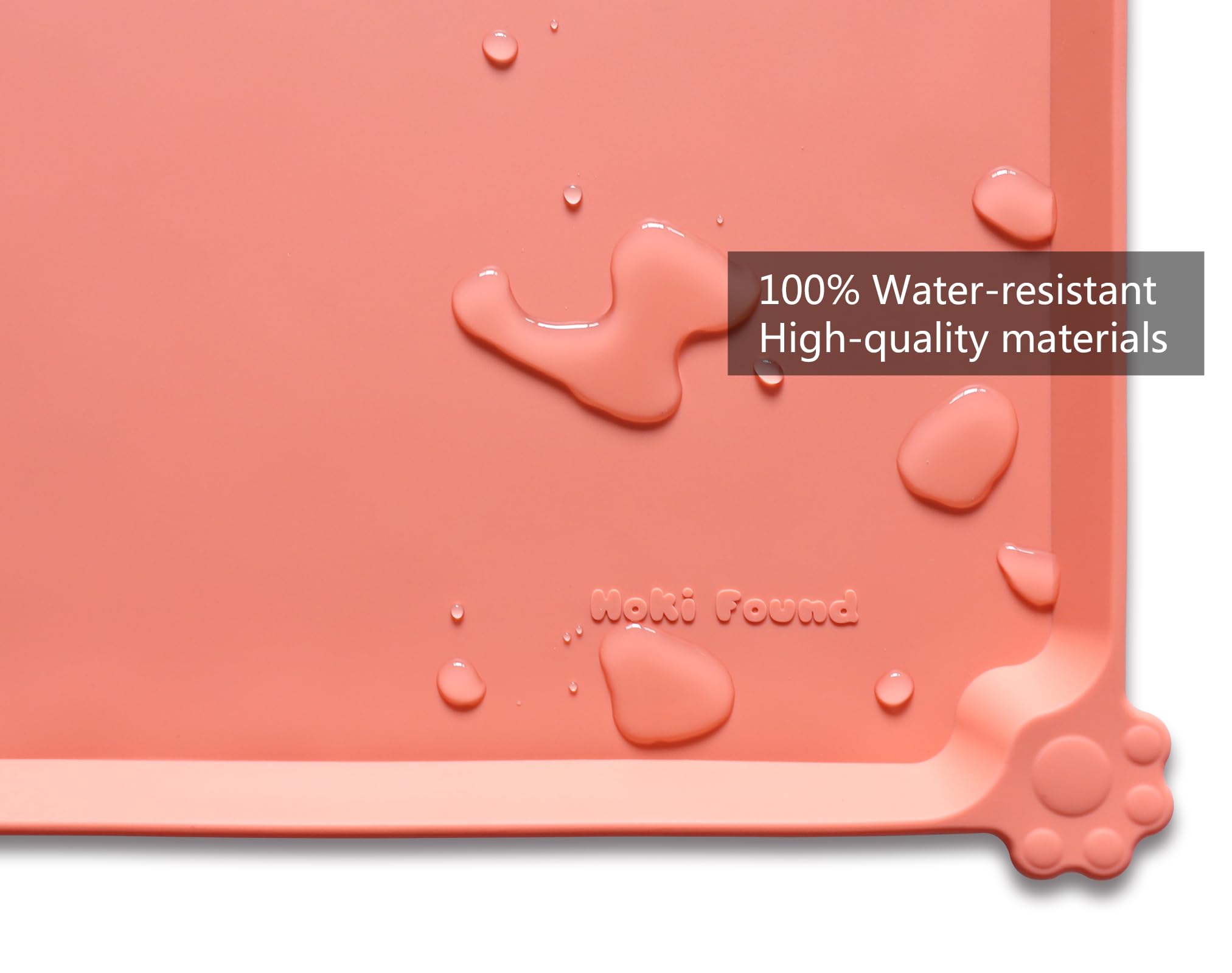 Tapis silicone imperméable Hoki Found L facilite le nettoyage autour des bols