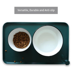 Hoki Found Tapis-aliments-silicone-format-19x12-pouces, taille pratique pour chiens et chats.