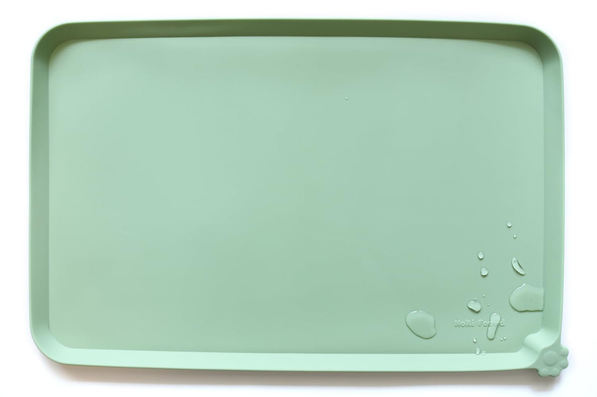 Tapis-repas en silicone Hoki Found antidérapant Jade, idéal pour éviter les déversements