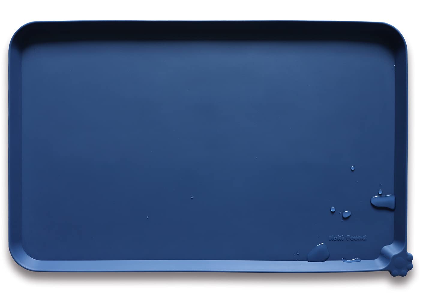 Tapis en silicone Hoki Found anti-dérapant avec rebord indigo, idéal pour éviter les déversements.
