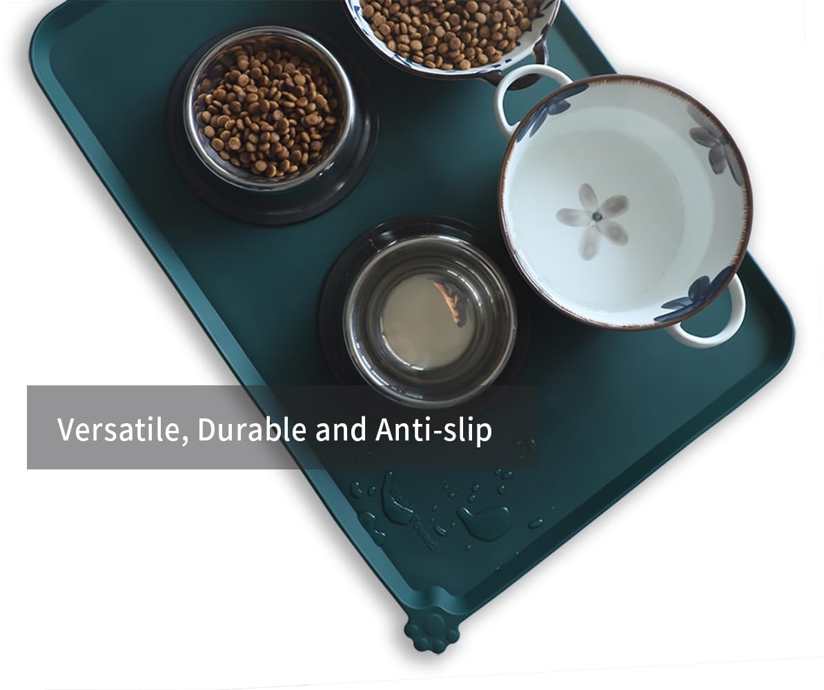 Grand tapis 24x16 pour repas domestiques, bord haut pour éviter les éclaboussures.