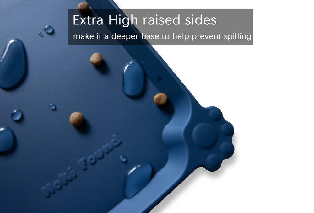 Tapis Hoki Found en silicone, rebord haut pour maintenir bol et nourriture propres.