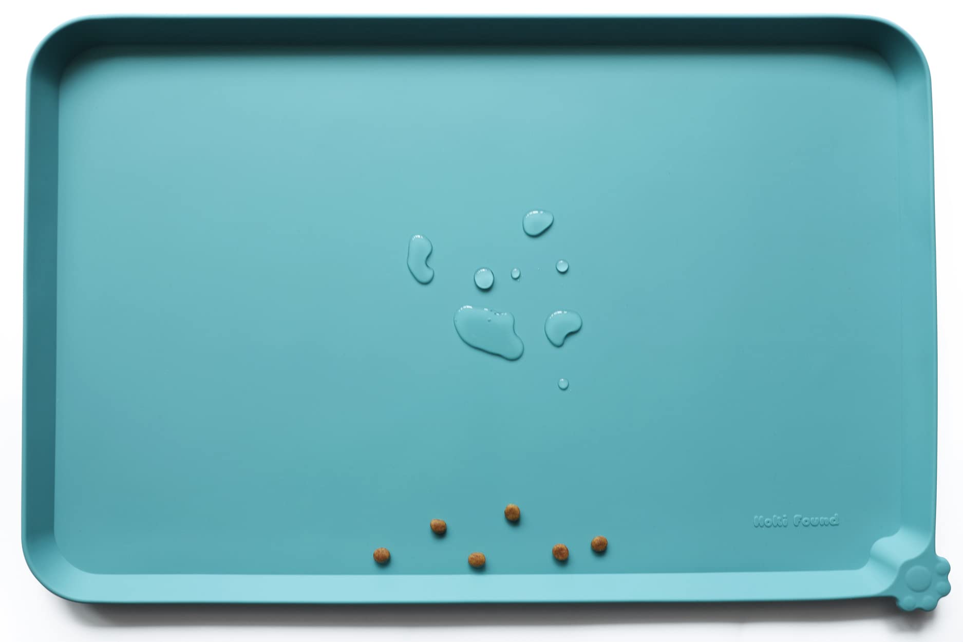 Hoki Found mat nourriture silicone chat Glacier, anti-débordement pour sols propres.
