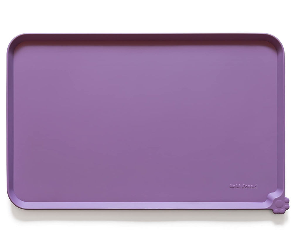 Tapis d'alimentation Hoki Found en silicone amethyste, 22x14, protège sols et évite déversements.